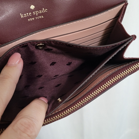 Kate Spade Kerri Small Flap Wallet On A String /Cherrywood - Picture 11 of 16
